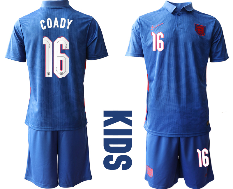 2021 European Cup England away Youth #16 soccer jerseys